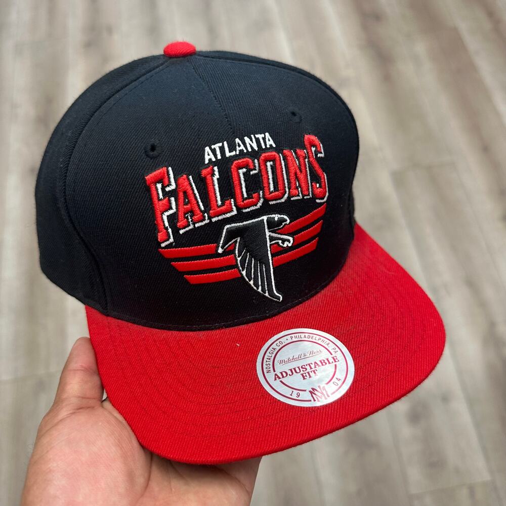 Mitchell & Ness Atlanta Falcons Block-Arch snapback hat Cap Black Red B25